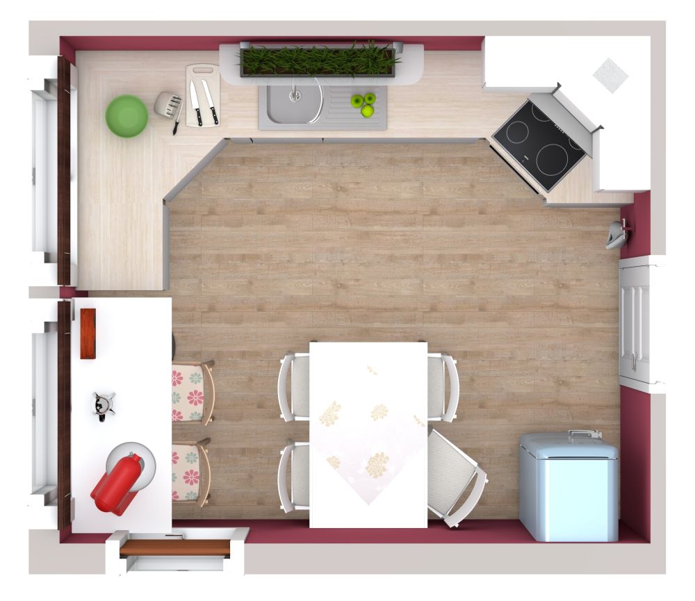 Grundriss für eine kleine Küche