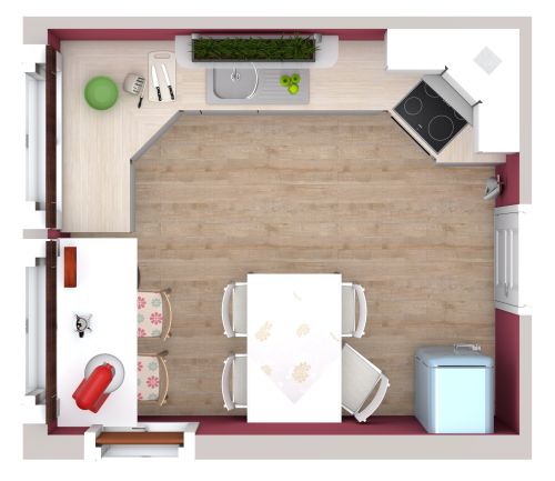 Grundriss für eine kleine Küche