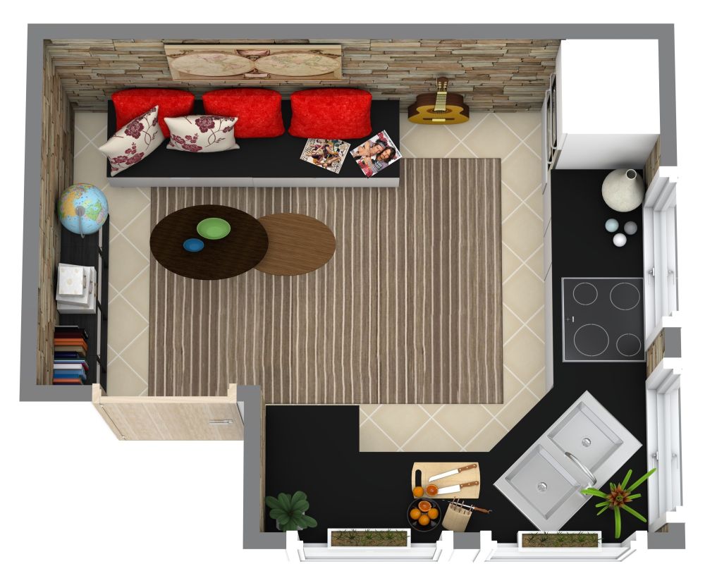 Schwarz-weißes Küchendesign