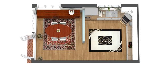 Grundriss für eine L-förmige Küche