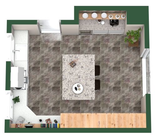 Grundriss für eine elegante Küche