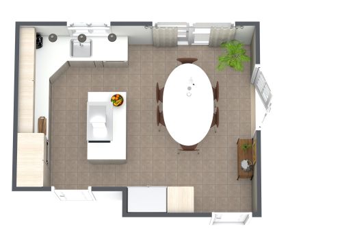 Grundriss für eine Küche mit Insel