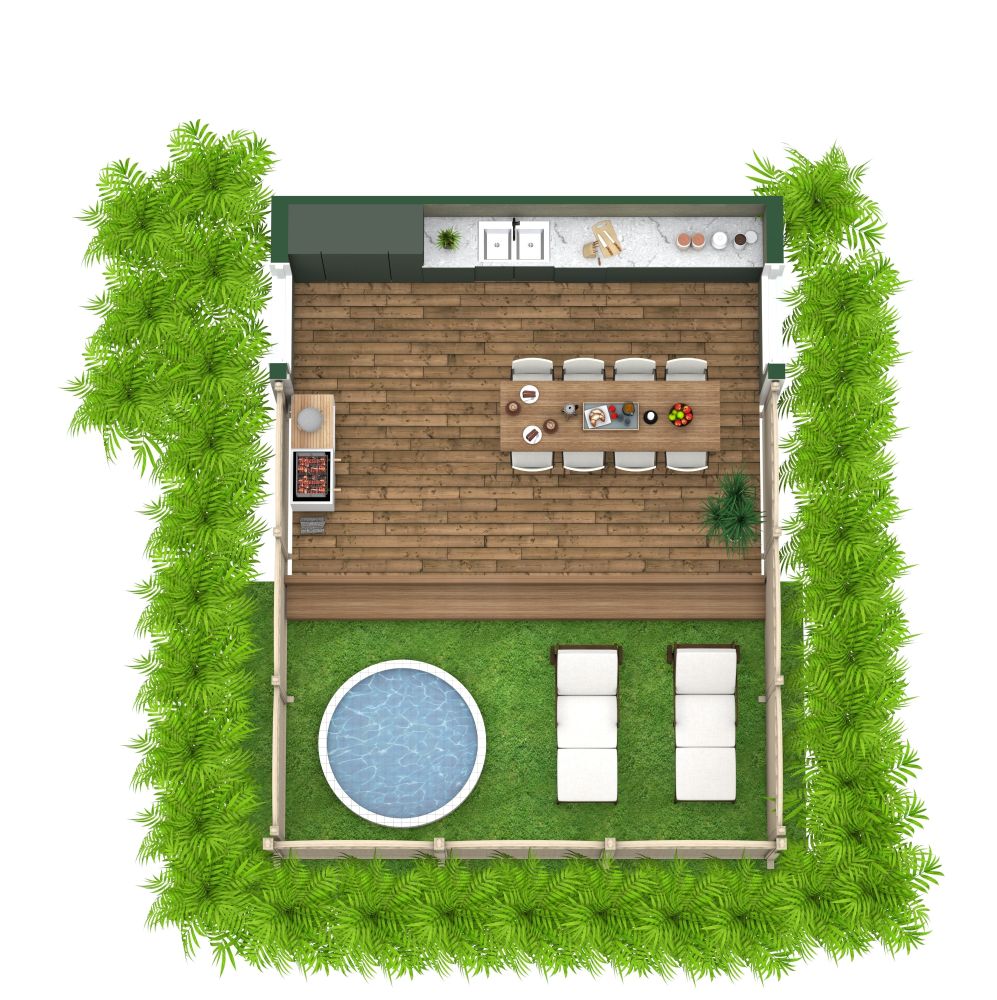 Design-Idee für eine grüne Küchenzeile