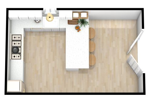 Küchenhalbinsel mit Sitzgelegenheiten