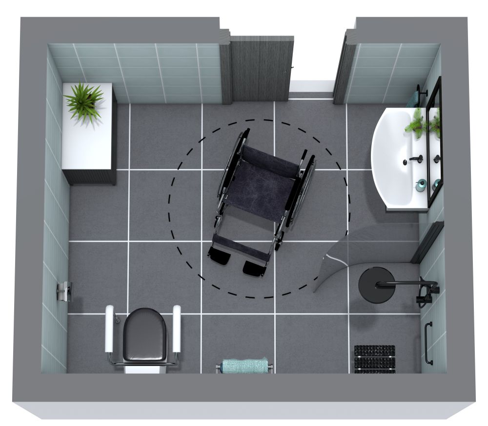 Barrierefreies Badezimmer mit Dusche