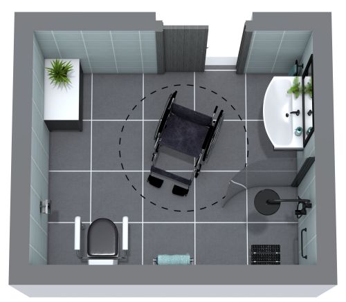 Barrierefreies Badezimmer mit Dusche