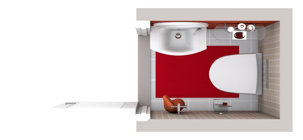 Grundriss für eine Gästetoilette