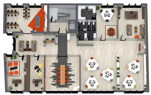 Grundriss für ein zeitgenössischer Büro