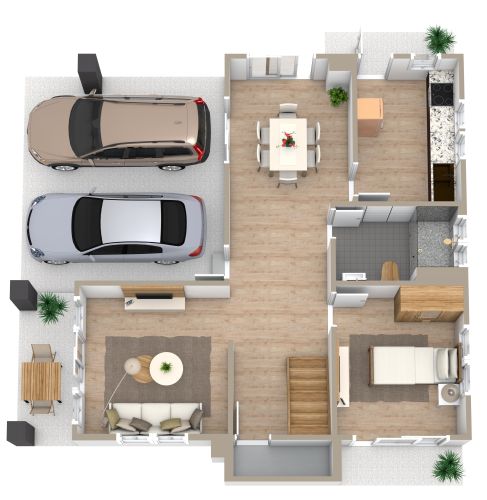 Grundriss für ein schönes Haus mit 5 Schlafzimmern und Balkon