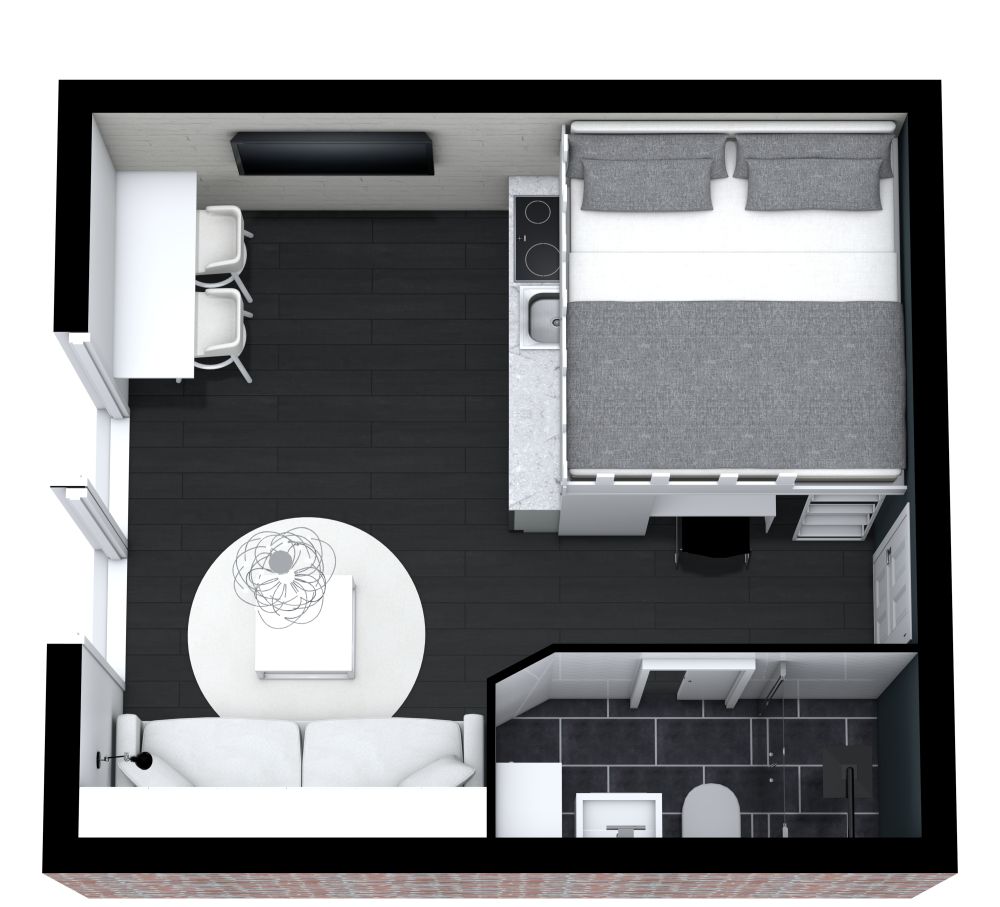 Grundriss für ein Studio-Apartment