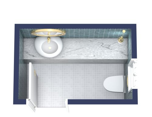 Vom Meer inspirierte Gästetoilette