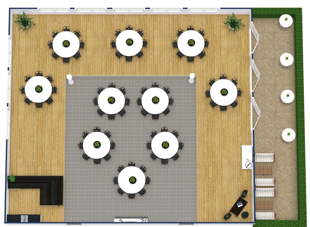 Beautiful Wedding Venue Layout with Outdoor Area