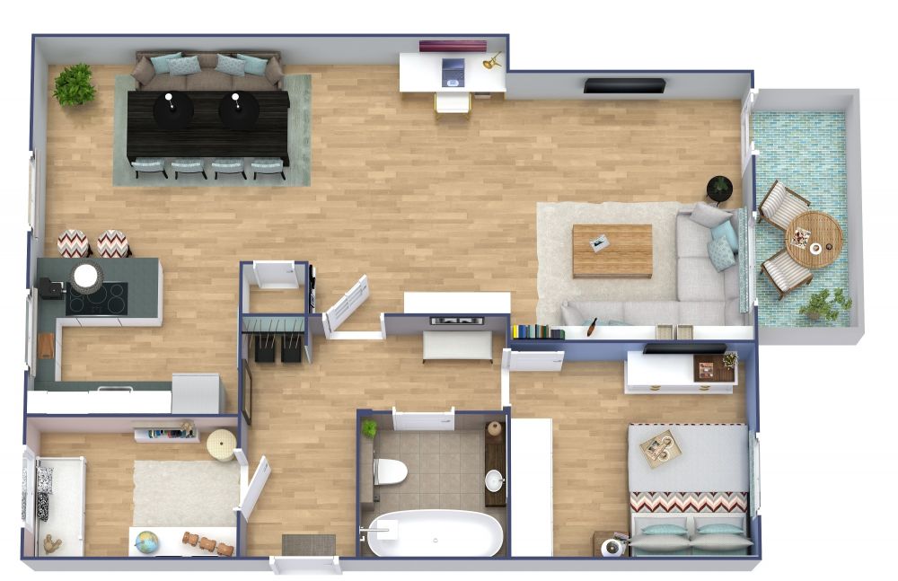 2 Bed Apartment Floor Plan